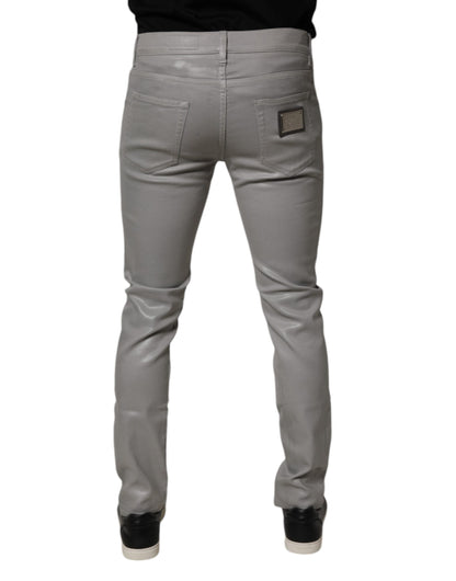 Dolce & Gabbana Gray Cotton Stretch Men Slim Fit Denim Jeans