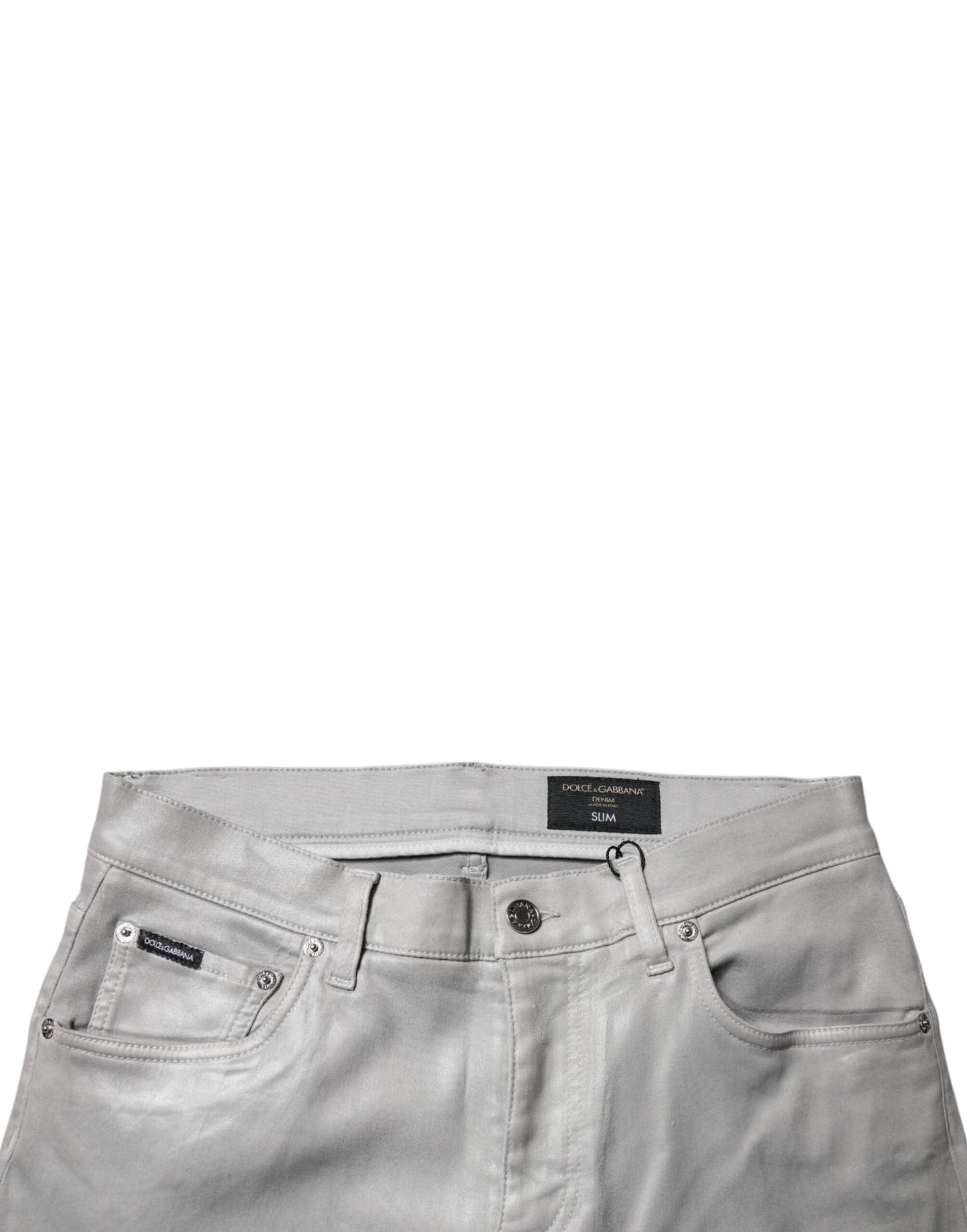 Dolce & Gabbana Gray Cotton Stretch Men Slim Fit Denim Jeans