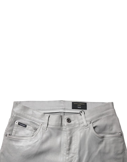 Dolce & Gabbana Gray Cotton Stretch Men Slim Fit Denim Jeans