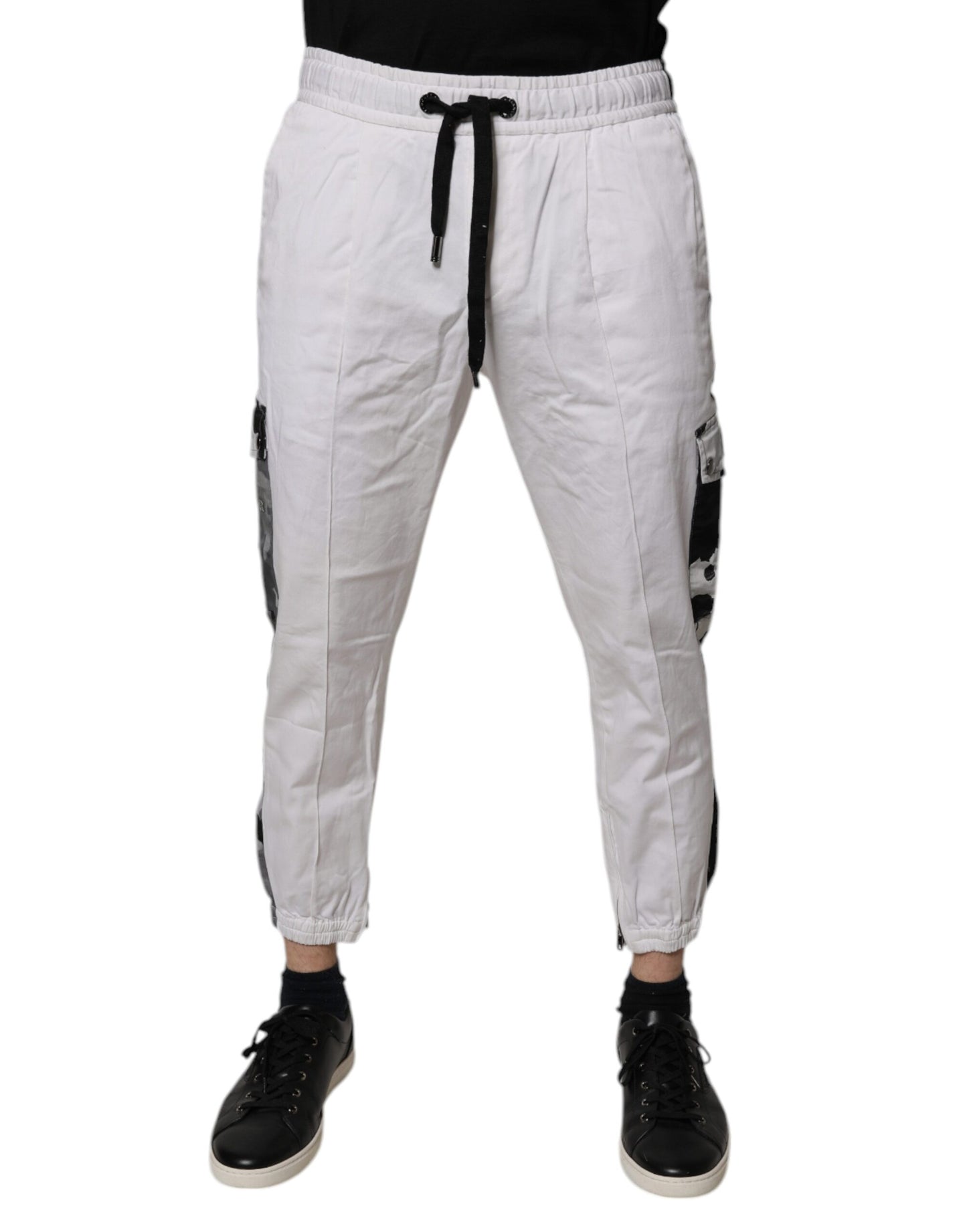 Dolce & Gabbana White Cotton Cargo Jogger Sweatpants Pants