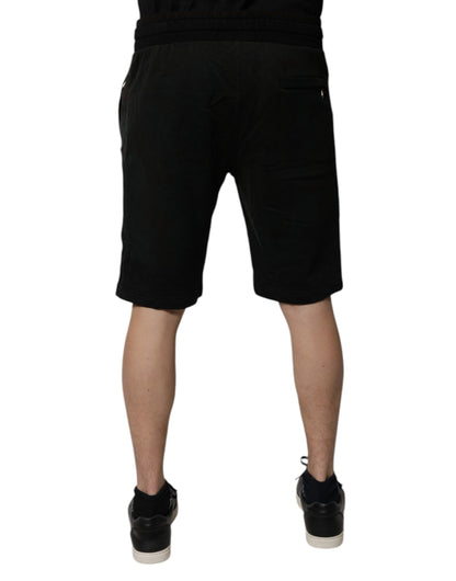 Dolce & Gabbana Black Cotton Sweatshorts Men Bermuda Shorts