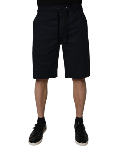 Dolce & Gabbana Black Cotton Sweatshorts Men Bermuda Shorts