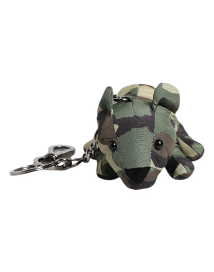 Dolce & Gabbana Multicolor Camouflage Animal Silhouette Keychain Keyring