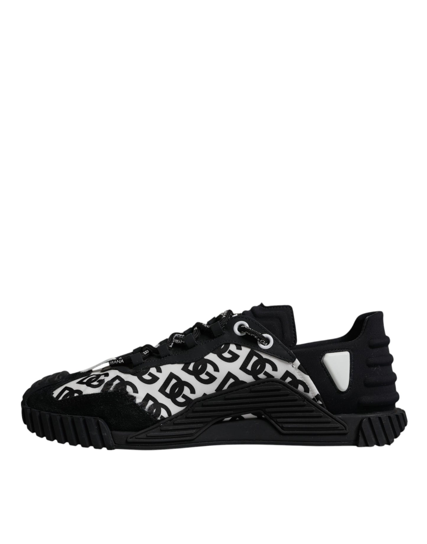 Dolce & Gabbana Black Logo Lace Up Low Top NS1 Sneakers Shoes