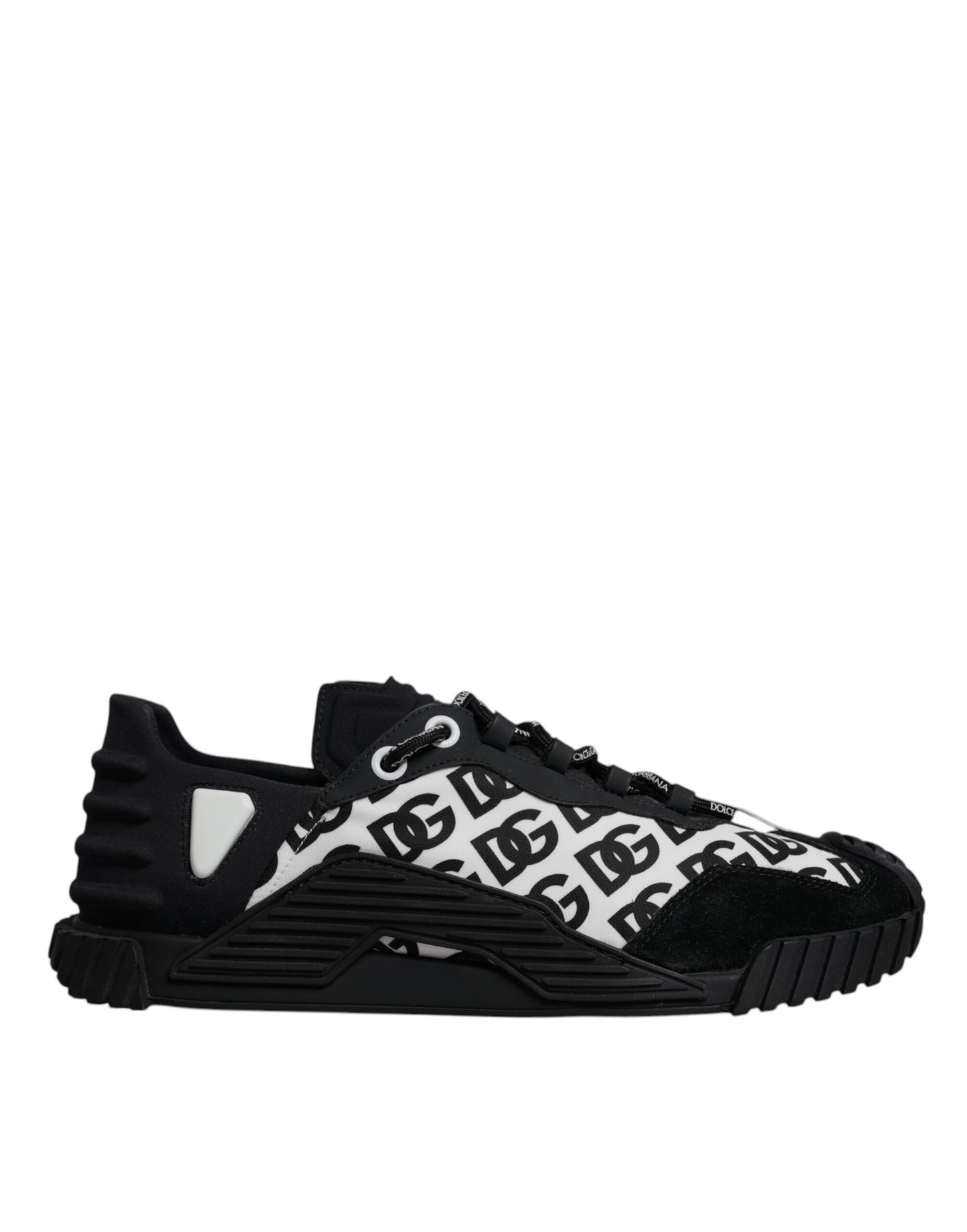 Dolce & Gabbana Black Logo Lace Up Low Top NS1 Sneakers Shoes