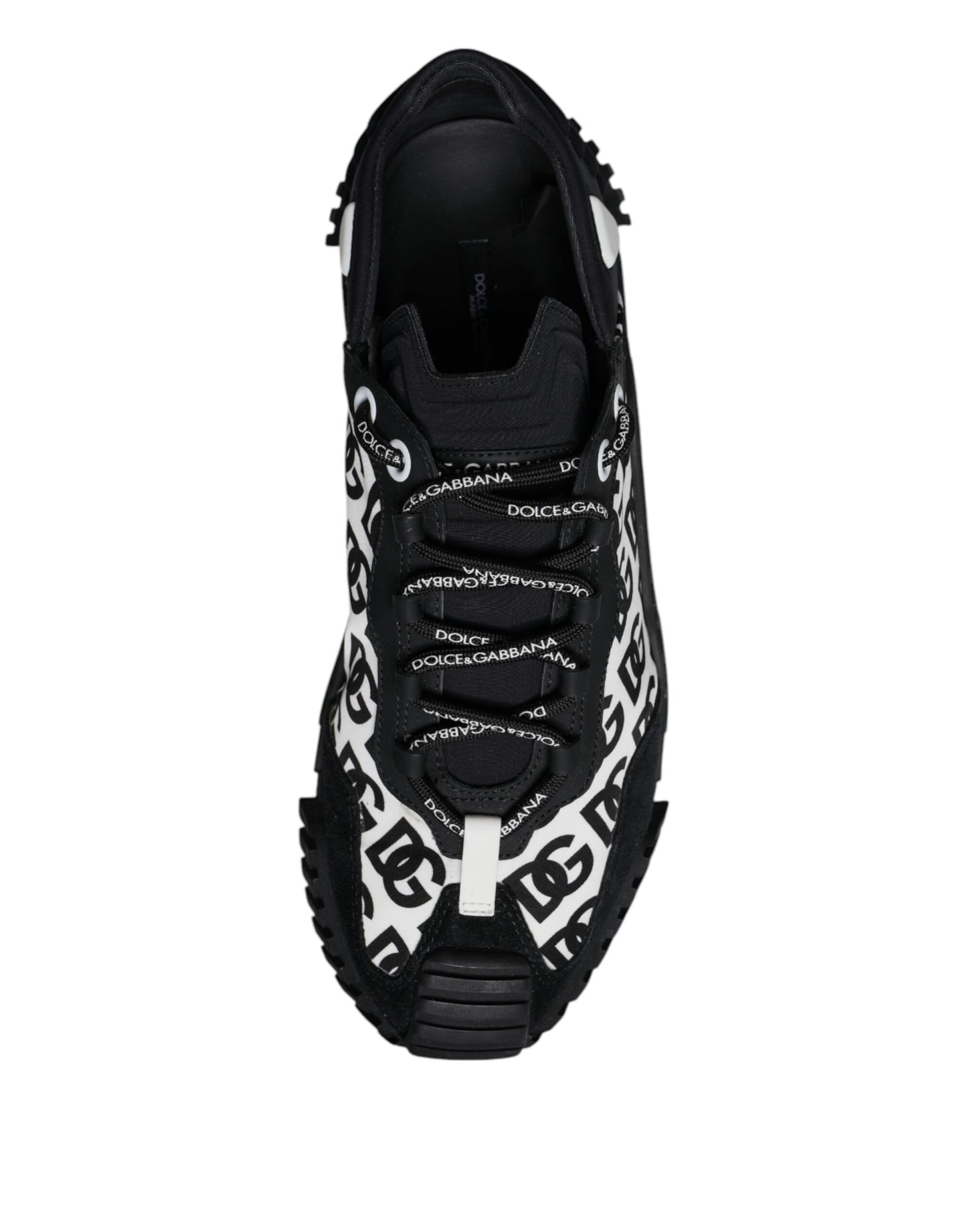 Dolce & Gabbana Black Logo Lace Up Low Top NS1 Sneakers Shoes