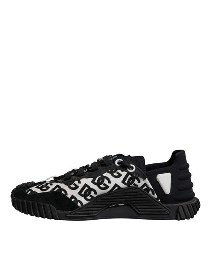 Dolce & Gabbana Black Logo Lace Up Low Top NS1 Sneakers Shoes
