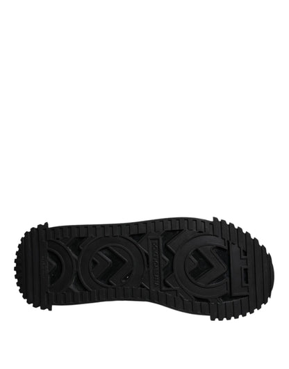 Dolce & Gabbana Black Logo Lace Up Low Top NS1 Sneakers Shoes