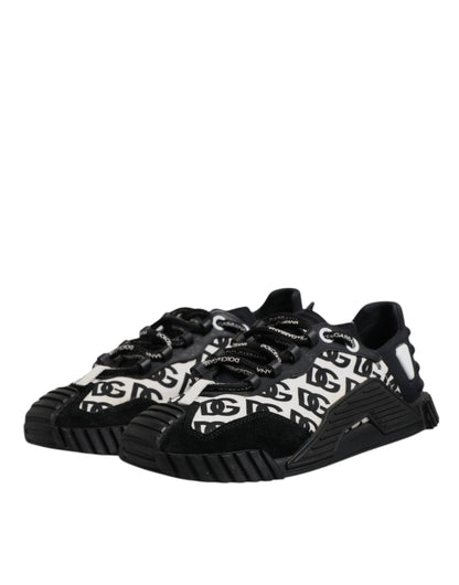 Dolce & Gabbana Black Logo Lace Up Low Top NS1 Sneakers Shoes