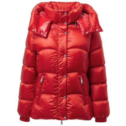 Add Red Polyamide Full-Length Jacket