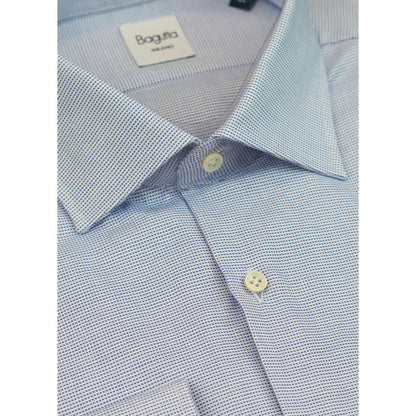 Bagutta Blue Cotton Men's Shirt