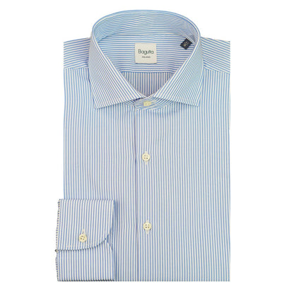 Bagutta Light Blue Cotton Men Shirt