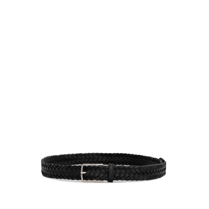 Bottega Veneta Black Leather Regular Belt