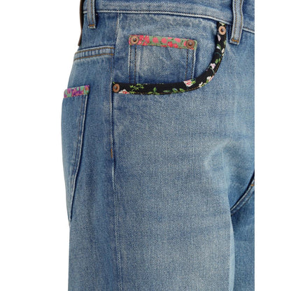 Valentino Blue Cotton Straight-Leg Jeans