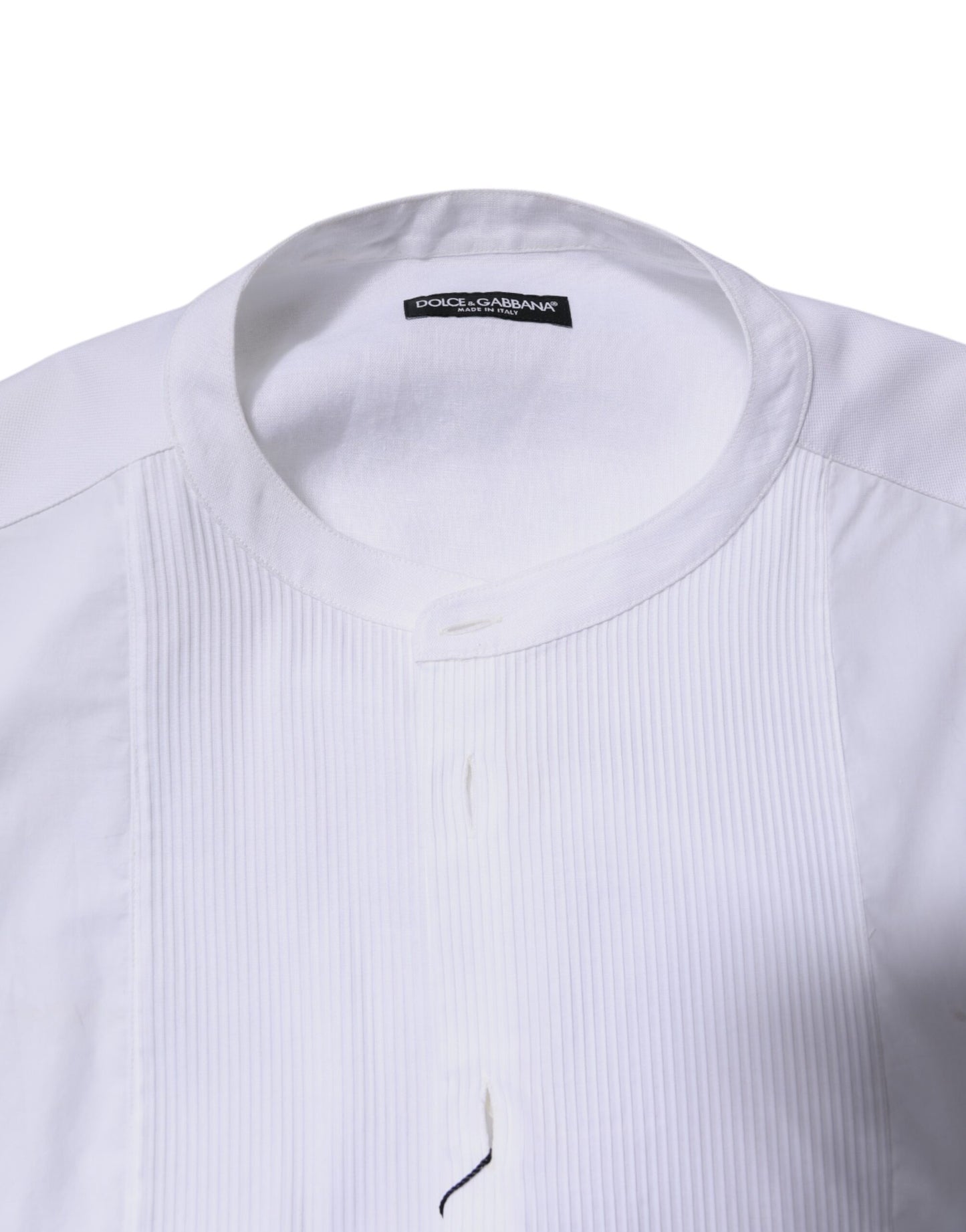 Dolce & Gabbana White Cotton Button Down Long Sleeves Shirt
