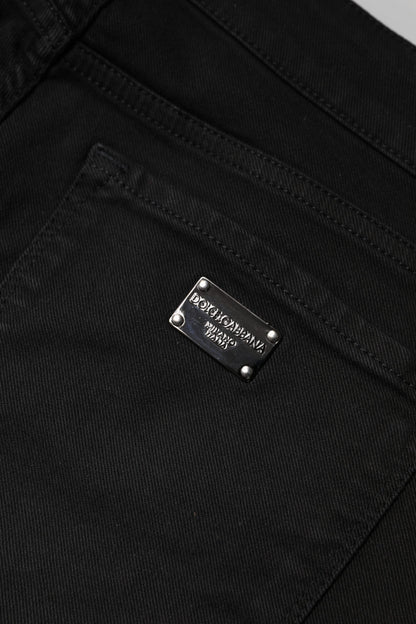 Dolce & Gabbana Black Cotton Mid Waisted Skinny Denim Jeans