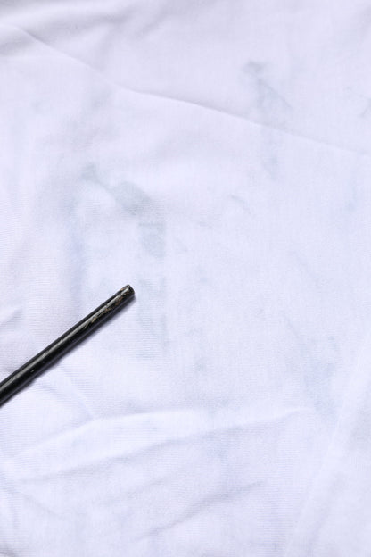 Dolce & Gabbana White Print Lace-Up Cotton Crew Neck T-shirt