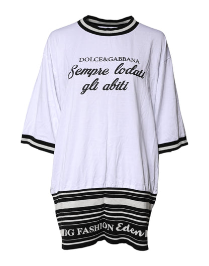Dolce & Gabbana White Cotton DG Fashion Crew Neck Tee T-shirt