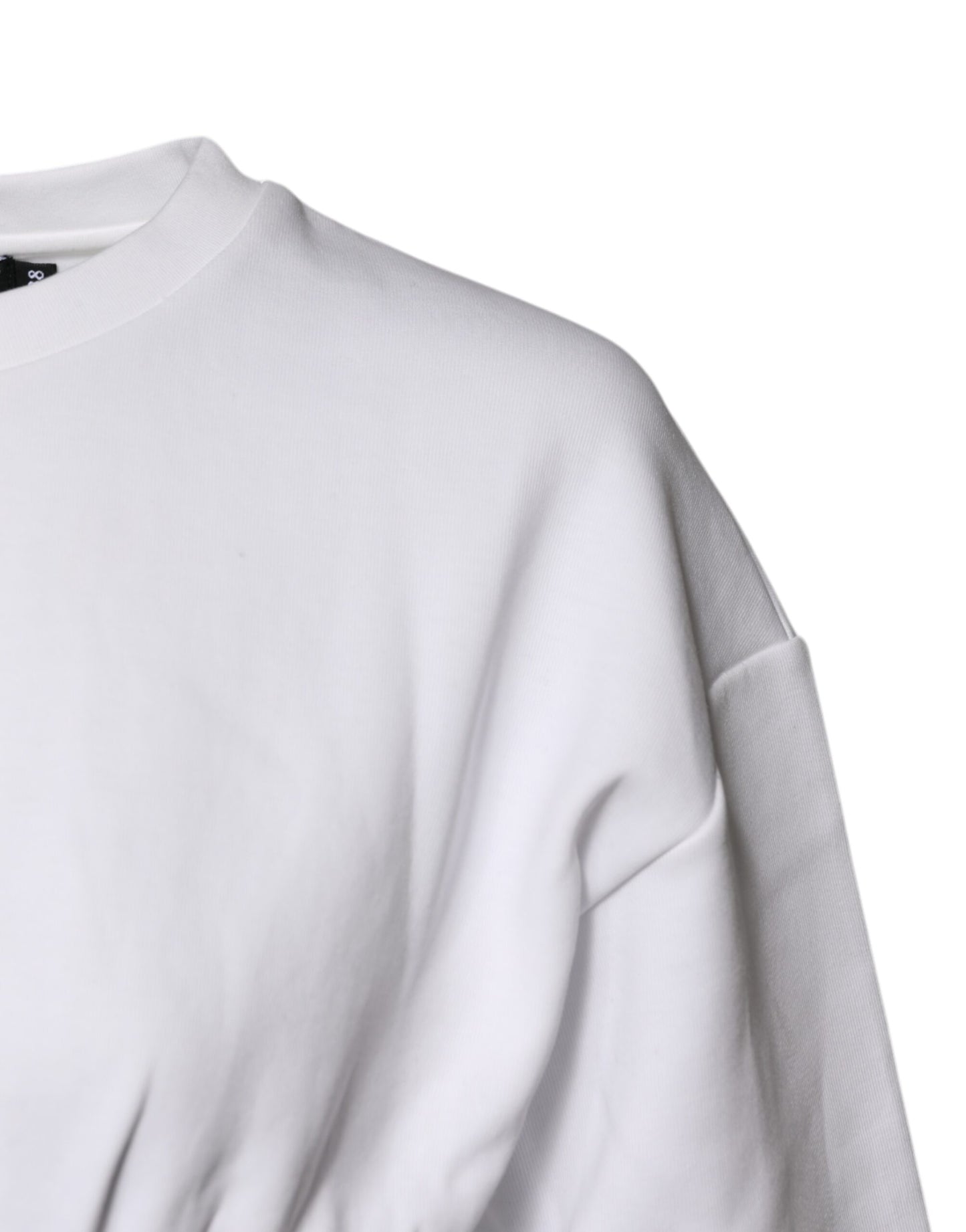 Dolce & Gabbana White Cotton Blend 3/4 Sleeves Blouse Top