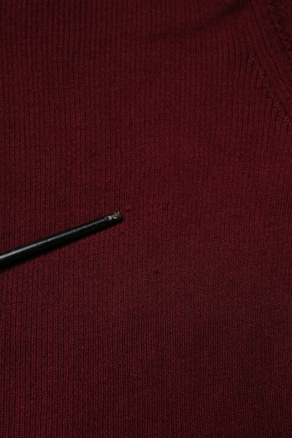 Dolce & Gabbana Burgundy Long Sleeves Turtleneck Slim Sweater