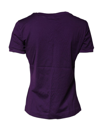 Dolce & Gabbana Violet Cotton Crewneck Short Sleeves T-shirt