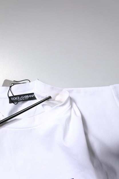 Dolce & Gabbana White Bellissima Cotton Crew Neck T-shirt
