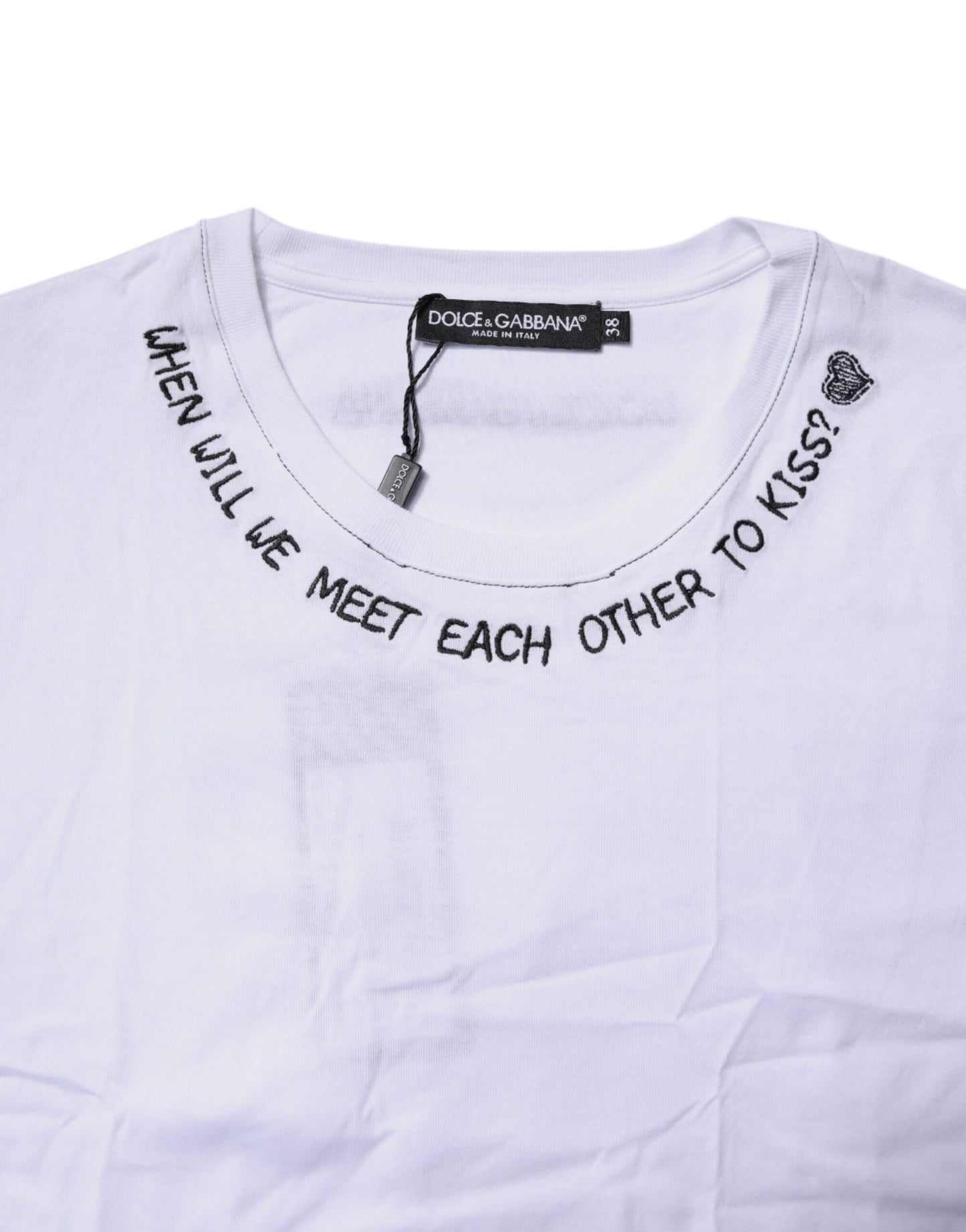 Dolce & Gabbana White Cotton Sleeveless Printed Tank T-shirt