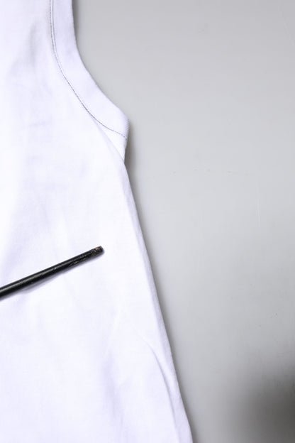 Dolce & Gabbana White Cotton Sleeveless Printed Tank T-shirt