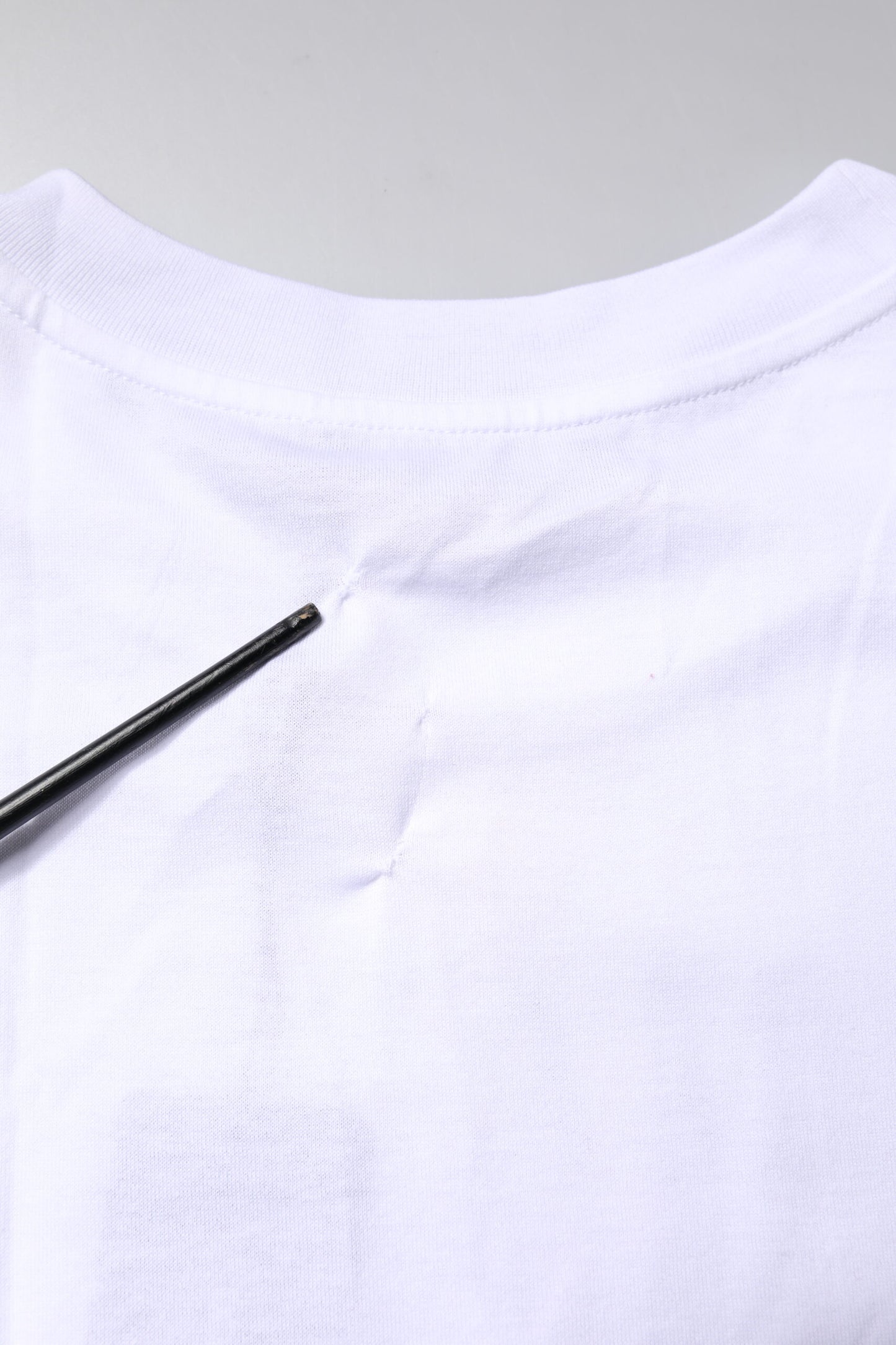 Dolce & Gabbana White Printed Round Neck Top Cotton T-shirt