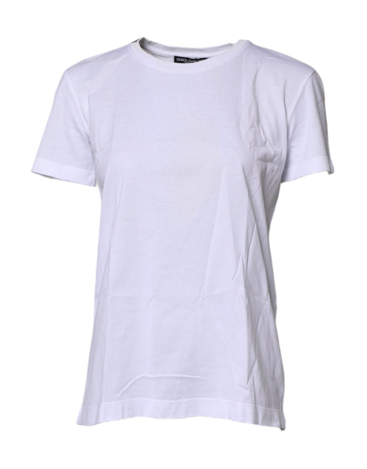 Dolce & Gabbana White Short Sleeves Round Neck Top T-shirt