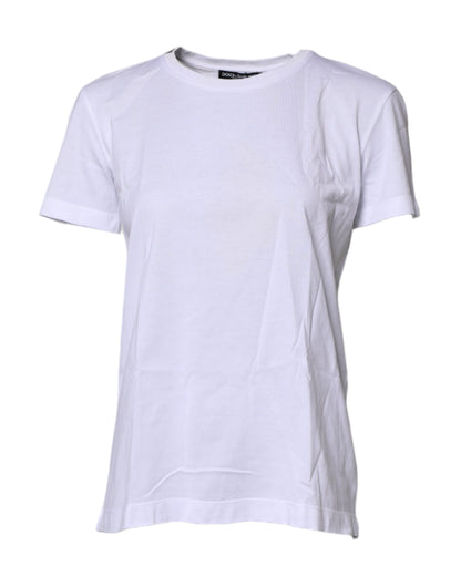 Dolce & Gabbana White Short Sleeves Round Neck Top T-shirt