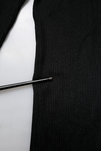 Dolce & Gabbana Black Knit Long Sleeves Turtleneck Slim Top