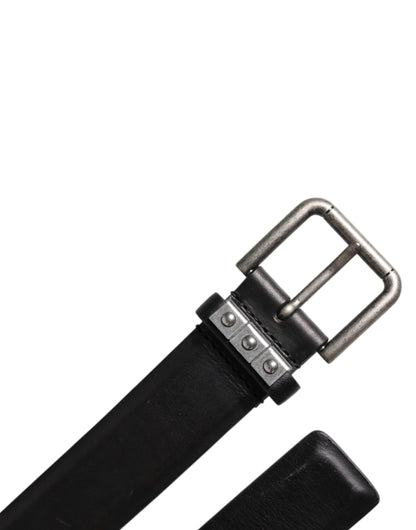 Dolce & Gabbana Black Leather Metal Buckle Classic Belt