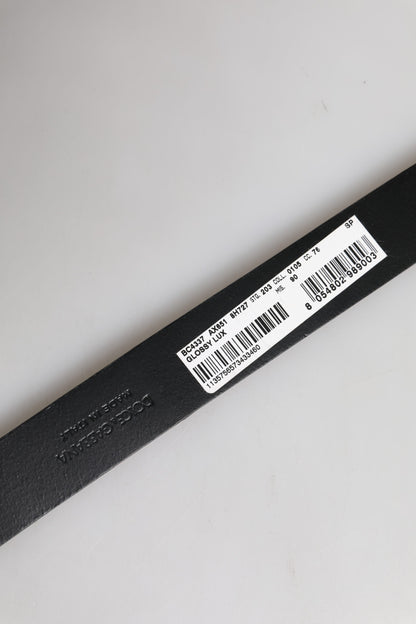 Dolce & Gabbana Brown Leather Classic Metal Logo Buckle Belt