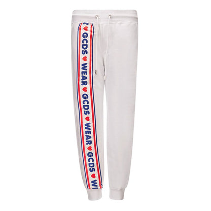 GCDS White Cotton Joggers (Workout Pants)