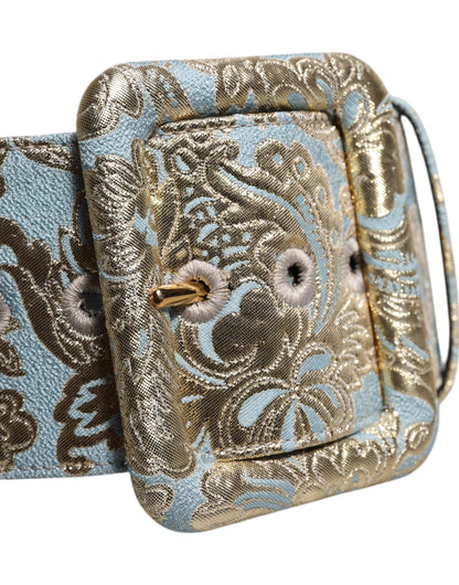Dolce & Gabbana Multicolor Floral Jacquard Wide Waist Belt