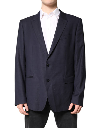 Dolce & Gabbana Black Wool Single Breasted Coat Blazer Suit