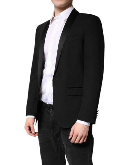Dolce & Gabbana Black Single Breasted Men Coat MARTINI Blazer