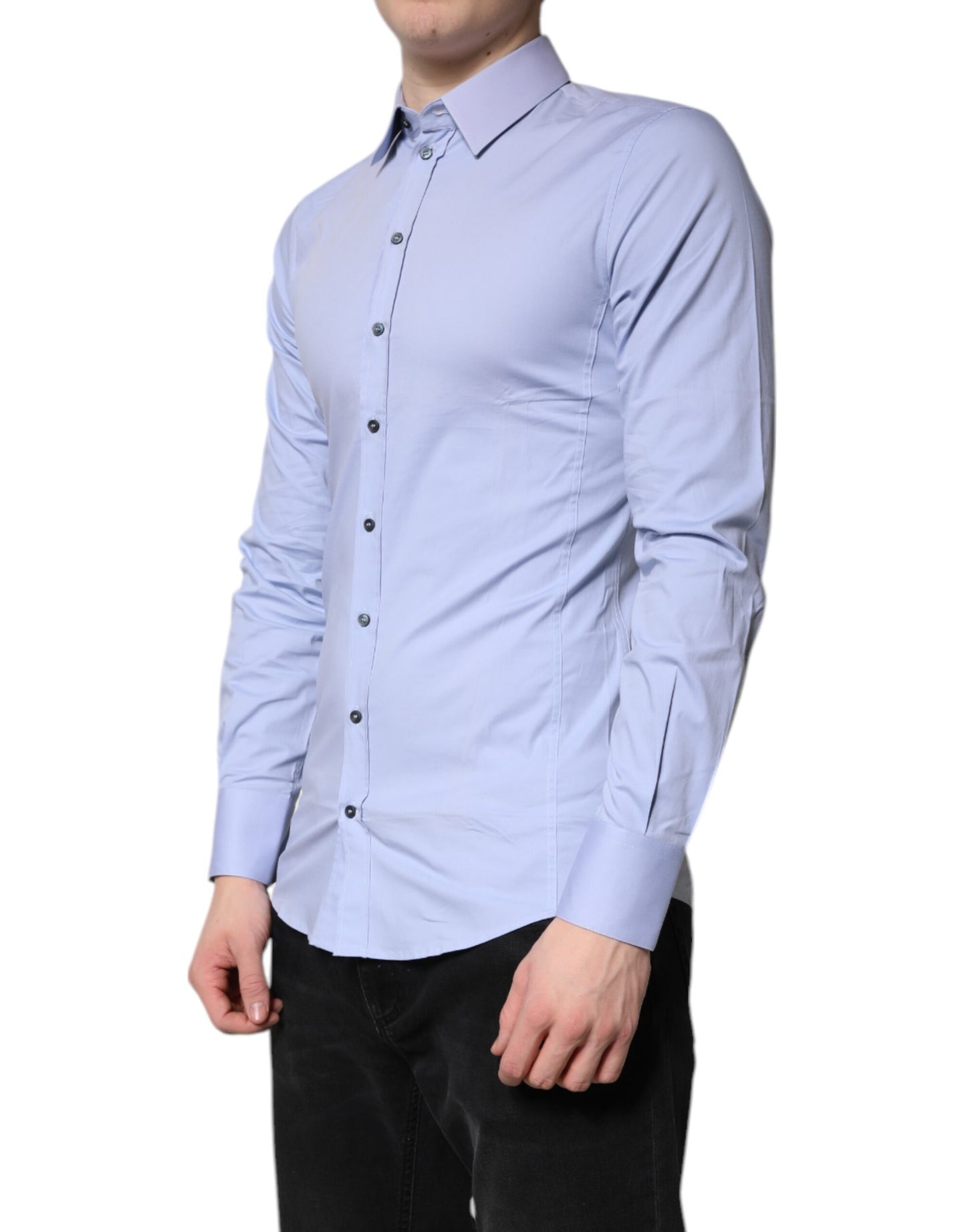 Dolce & Gabbana Light Blue Cotton SICILIA Dress Formal Shirt