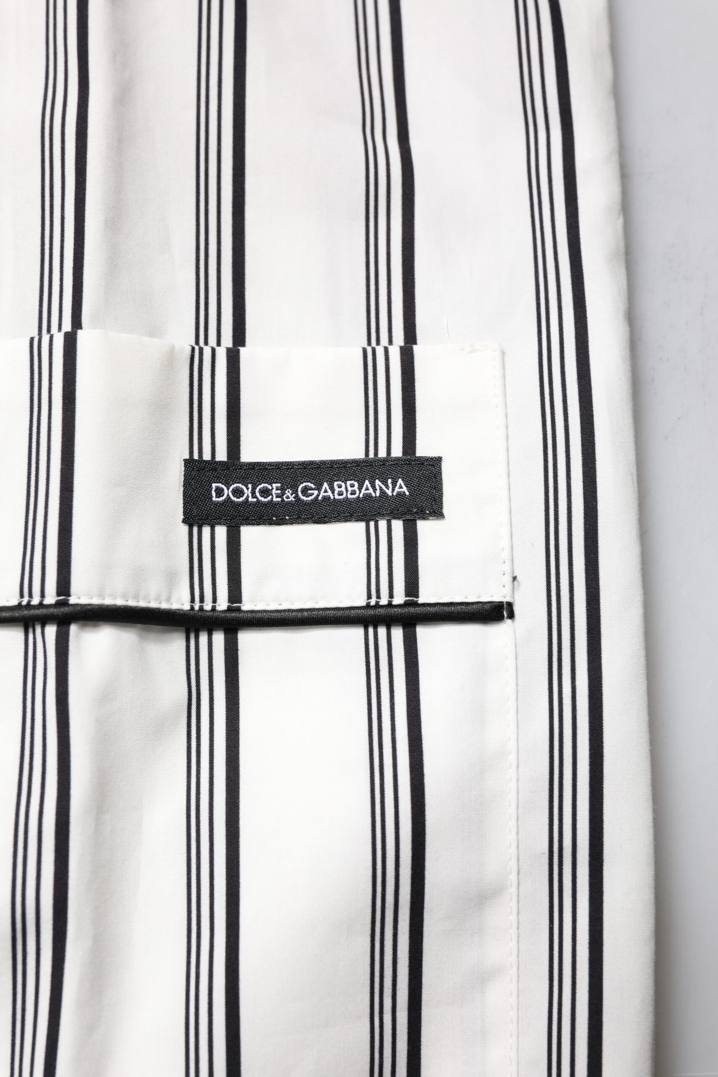 Dolce & Gabbana White Black Stripes Cotton Men Pajama Set Sleepwear