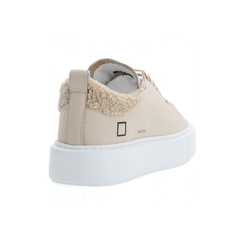 D.A.T.E Beige Leather Sneaker