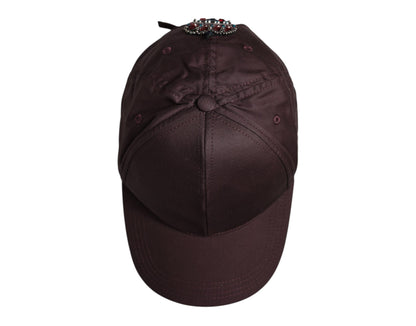 Dolce & Gabbana Brown Cotton DG Crown 6 Panels Baseball Cap