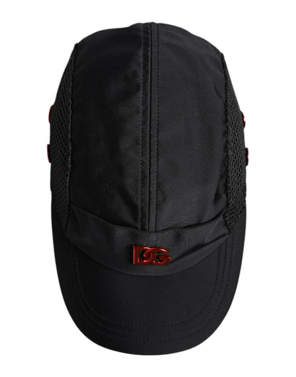 Dolce & Gabbana Black Nylon Logo 6 Panels Baseball Cap