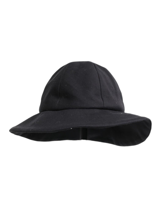 Dolce & Gabbana Black Cotton Wide Brim Bucket Hat