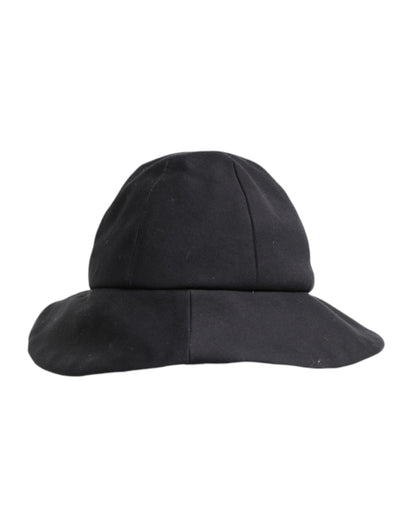 Dolce & Gabbana Black Cotton Wide Brim Bucket Hat