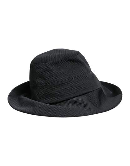Dolce & Gabbana Black Cotton Wide Brim Fedora Hat