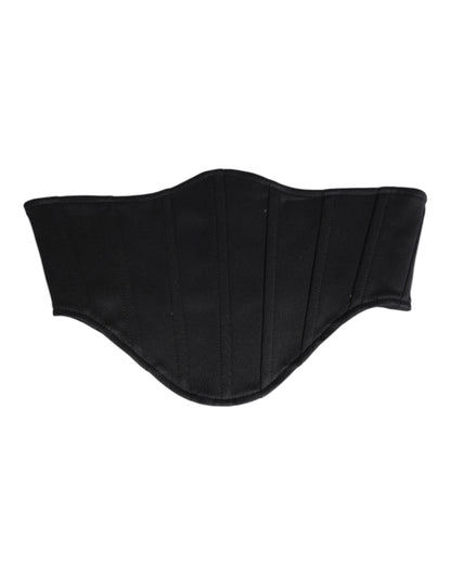 Dolce & Gabbana Black Cotton Waist Tuxedo Belt Cummerbund