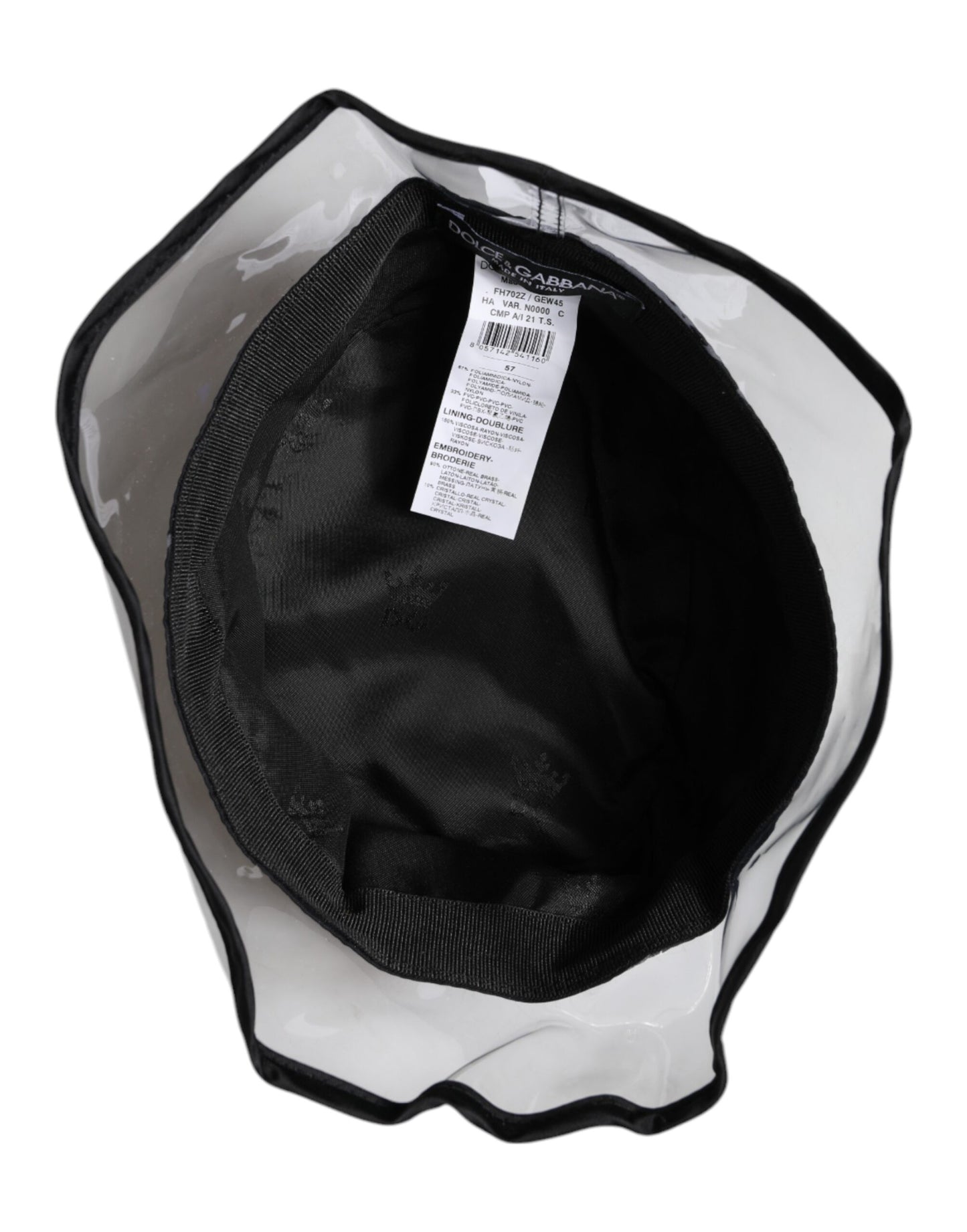 Dolce & Gabbana Black Nylon PVC DG Logo Bucket Hat