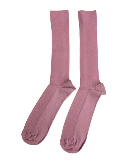 Dolce & Gabbana Rose Pink Cotton Over The Calf Socks