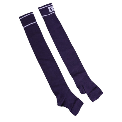 Dolce & Gabbana Purple Cotton DG Logo Print Open Toe Socks